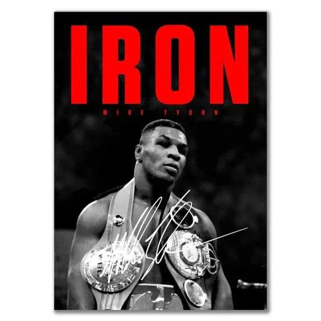 Boxing Legends Artwork Prints: Mike Tyson Muhammad Ali Motivational Quotes Wall Art
