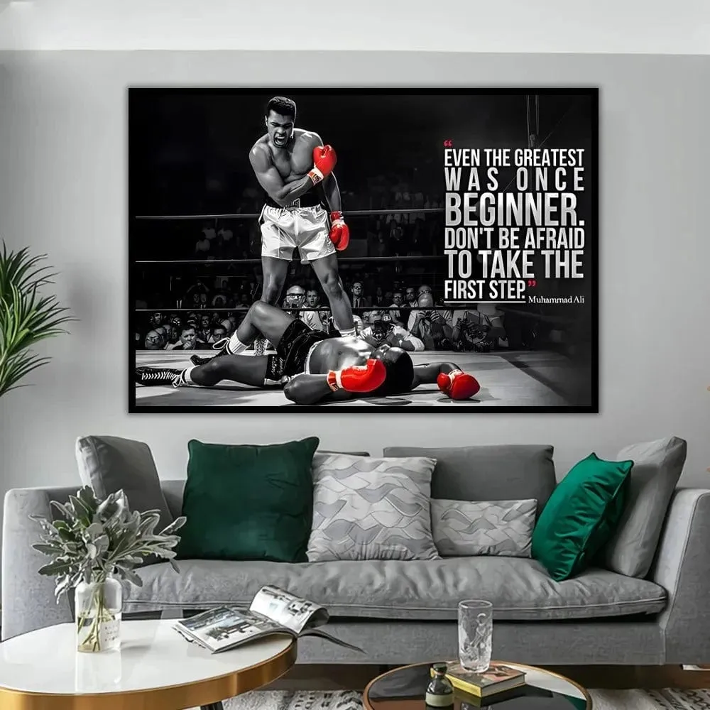 Boxing Legends Artwork Prints: Mike Tyson Muhammad Ali Motivational Quotes Wall Art