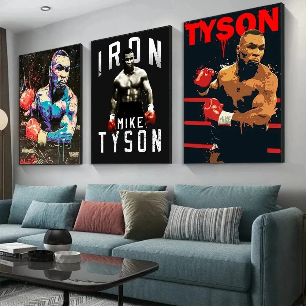 Boxing Legends Artwork Prints: Mike Tyson Muhammad Ali Motivational Quotes Wall Art