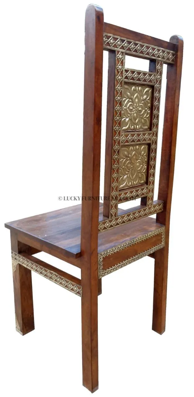 Brass Flower Panel Chair
