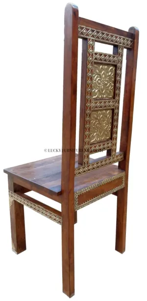 Brass Flower Panel Chair