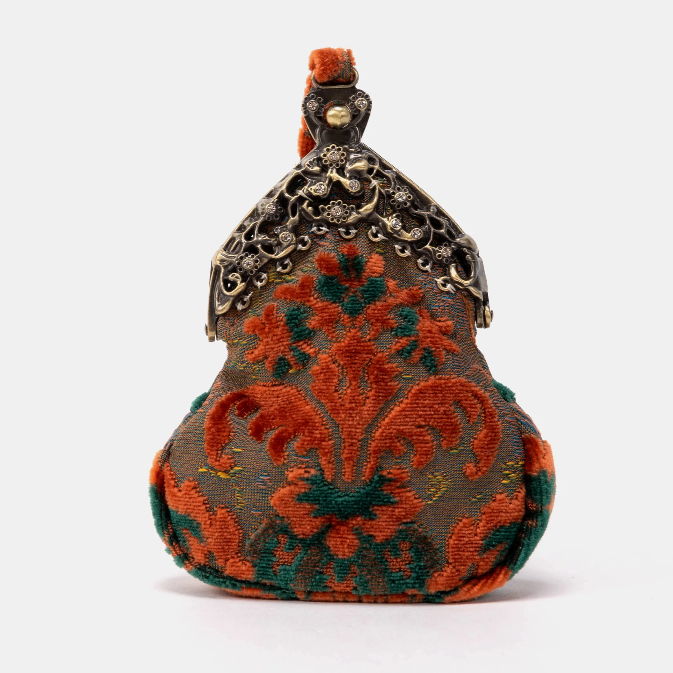 Burnout Velvet Revival Jade Chatelaine Purse Wristlet Bag