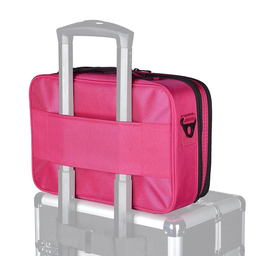 Byootique MassLux 13" Makeup Case with Divider for Travel Fuchsia