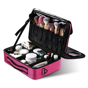 Byootique MassLux 13" Makeup Case with Divider for Travel Fuchsia