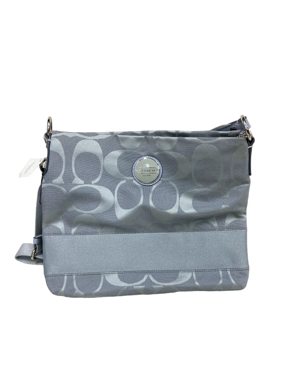 Canvas Crossbody Bag in Silver and Gray
