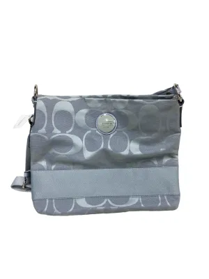 Canvas Crossbody Bag in Silver and Gray