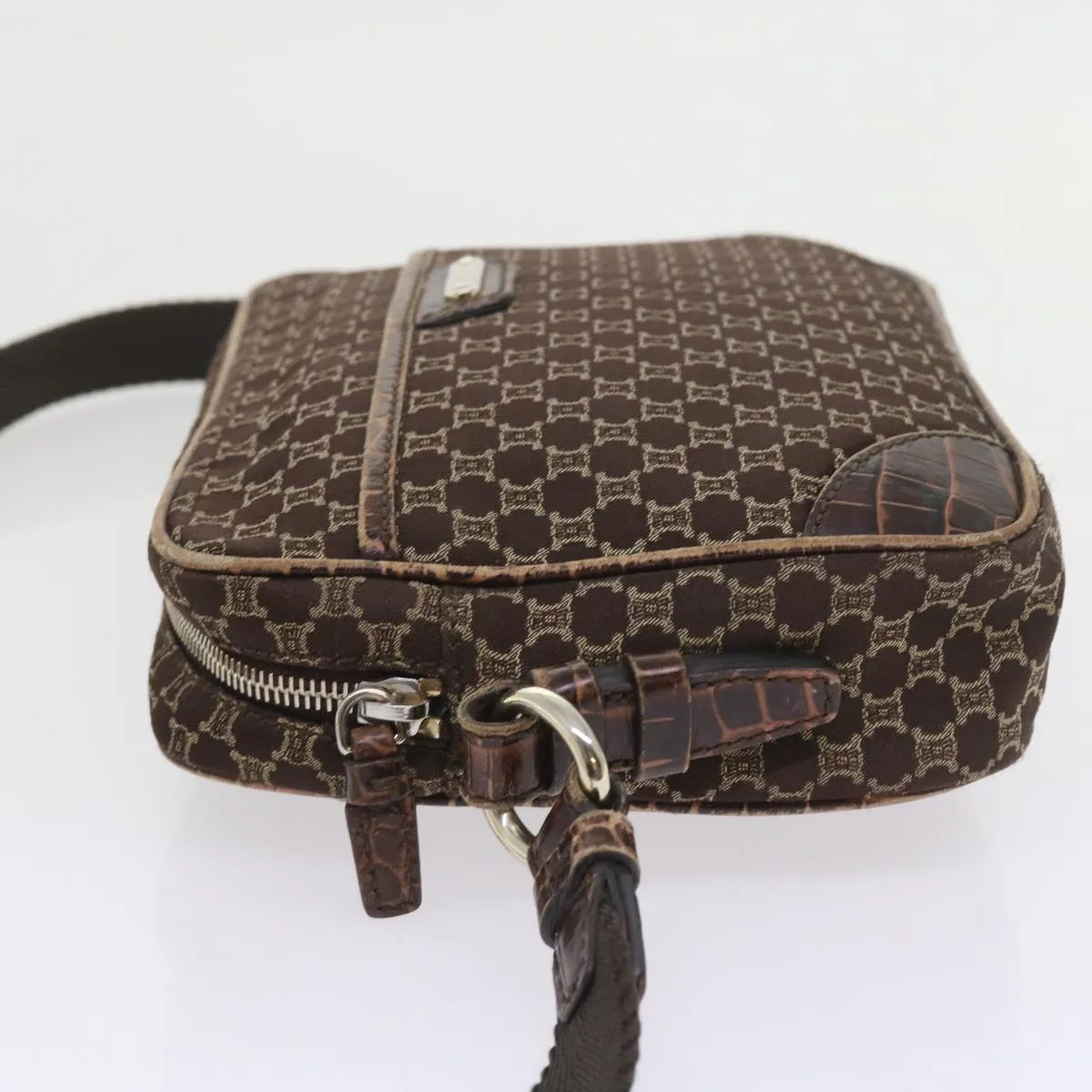 CELINE Macadam Canvas Shoulder Bag Brown Auth ar10533B