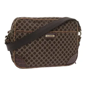 CELINE Macadam Canvas Shoulder Bag Brown Auth ar10533B