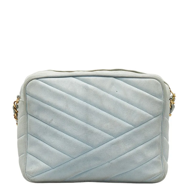 Chanel Bias Stick Coco Ball Chain Shoulder Bag Blue G Suede  CHANEL