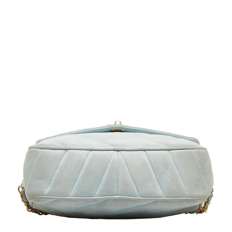 Chanel Bias Stick Coco Ball Chain Shoulder Bag Blue G Suede  CHANEL