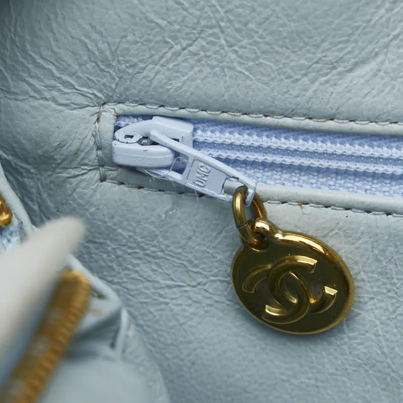 Chanel Bias Stick Coco Ball Chain Shoulder Bag Blue G Suede  CHANEL