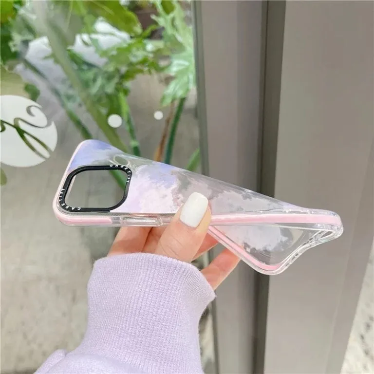 Cloud Pink White Pastel iPhone Impact Soft Phone Case Cover