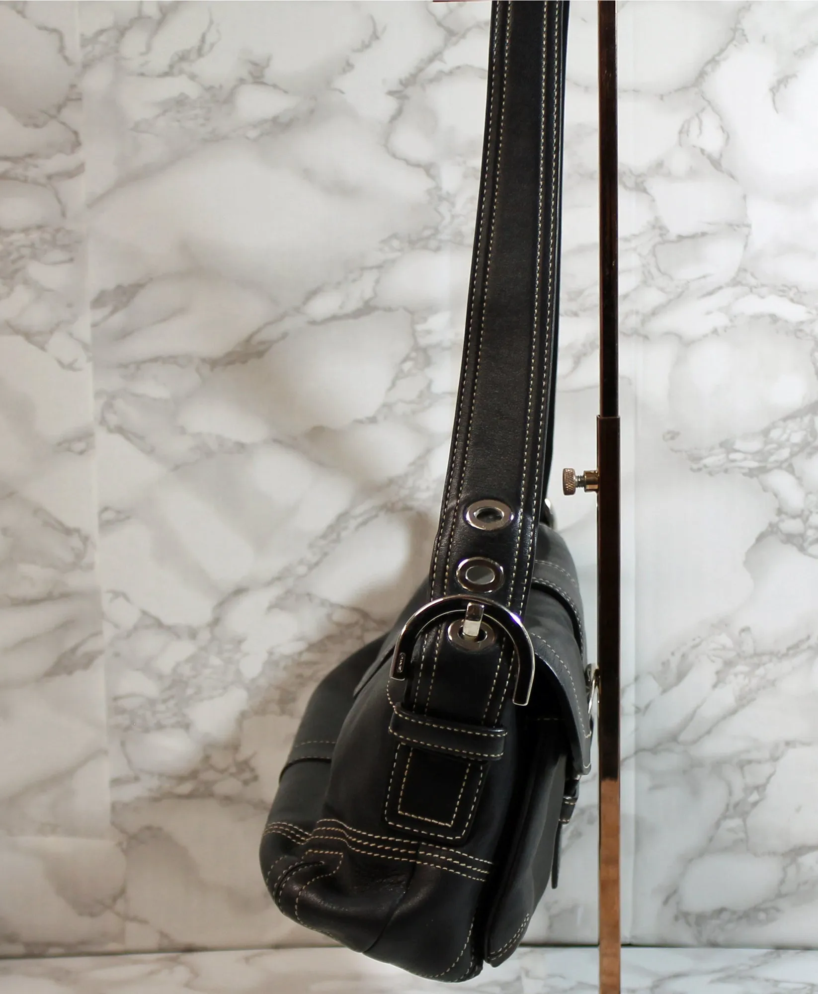 Coach Purse: #9434 Black Signature SOHO Crossbody bag