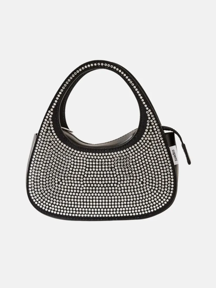Coperni Crystal Embellished Micro Baguette Swipe Bag