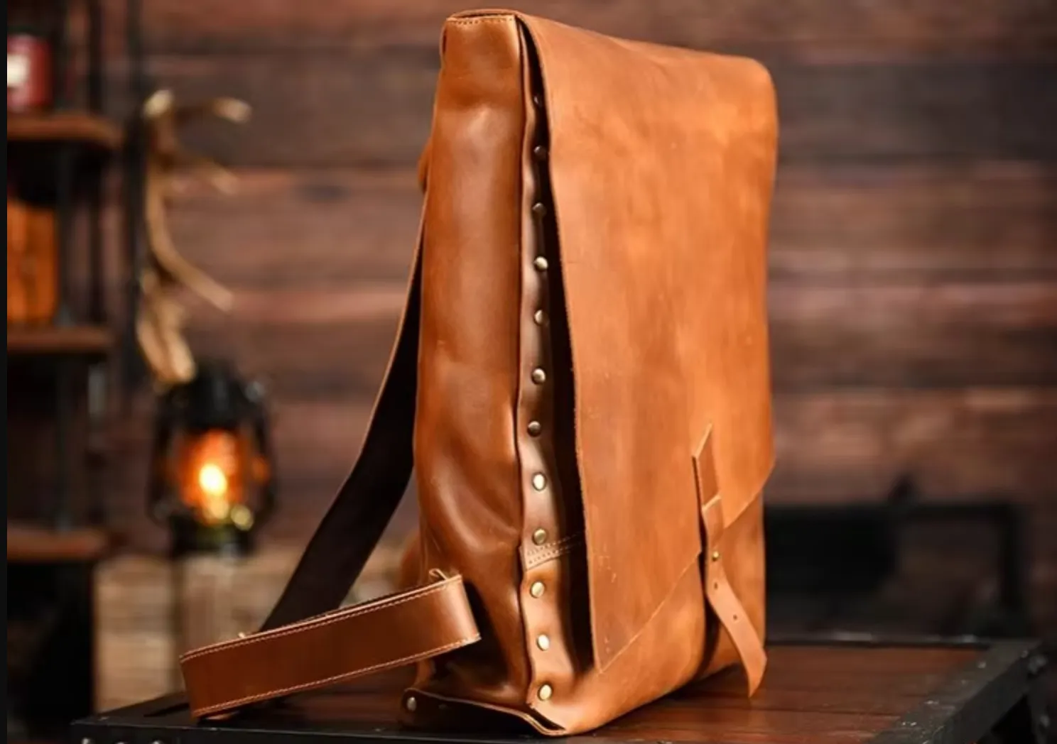Cowhide Genuine Leather Backpack Business