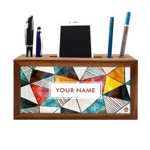 Custom-Made Wood desktop organizer shelf - Stained Glass