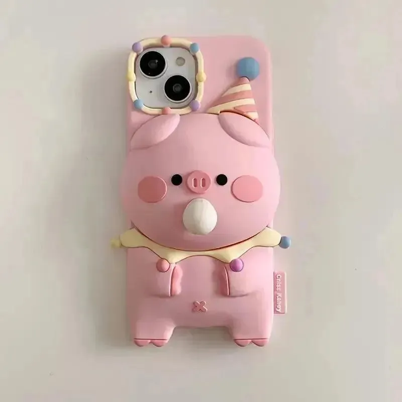Cute Pig Bubble Silicon Phone Case (For iPhones)