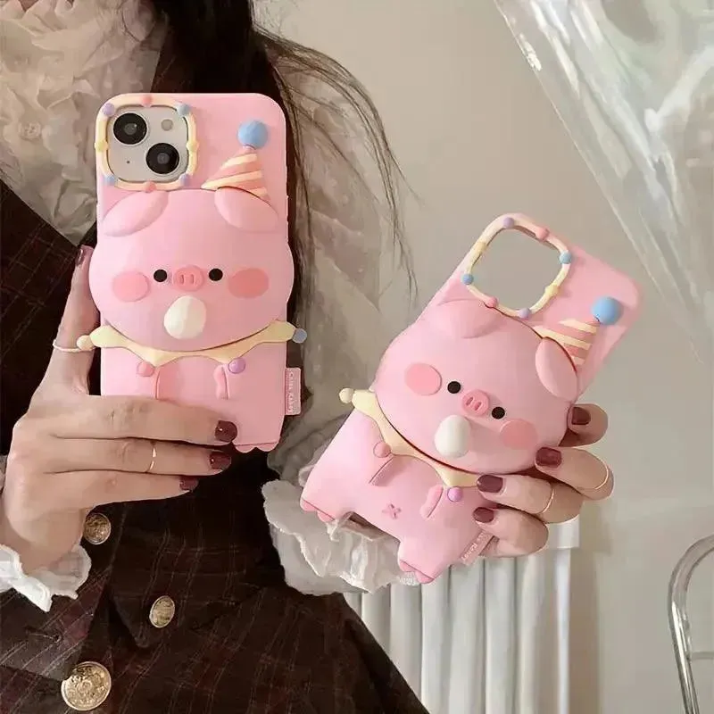 Cute Pig Bubble Silicon Phone Case (For iPhones)