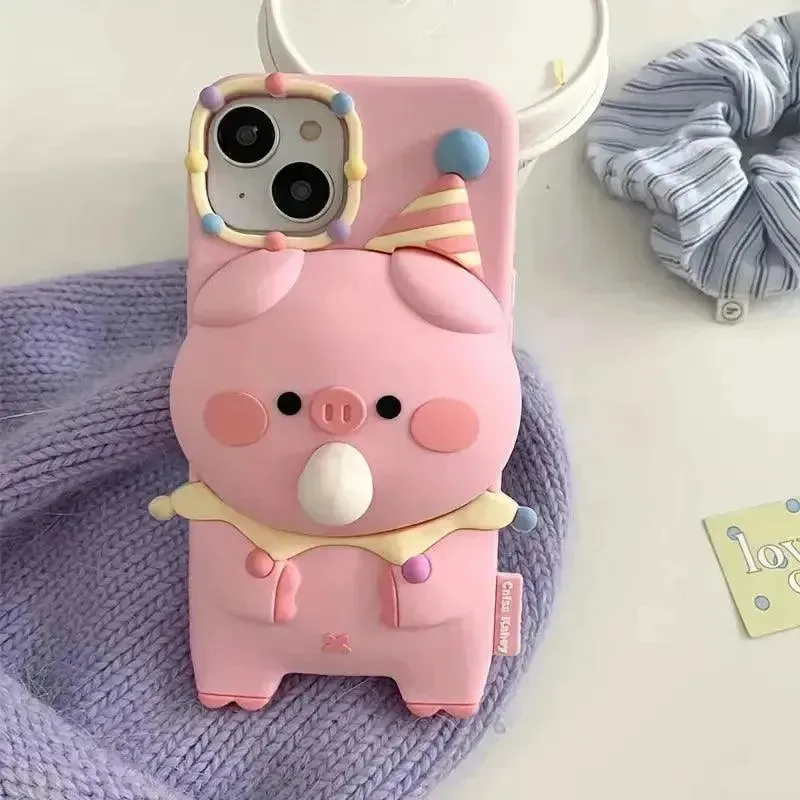 Cute Pig Bubble Silicon Phone Case (For iPhones)