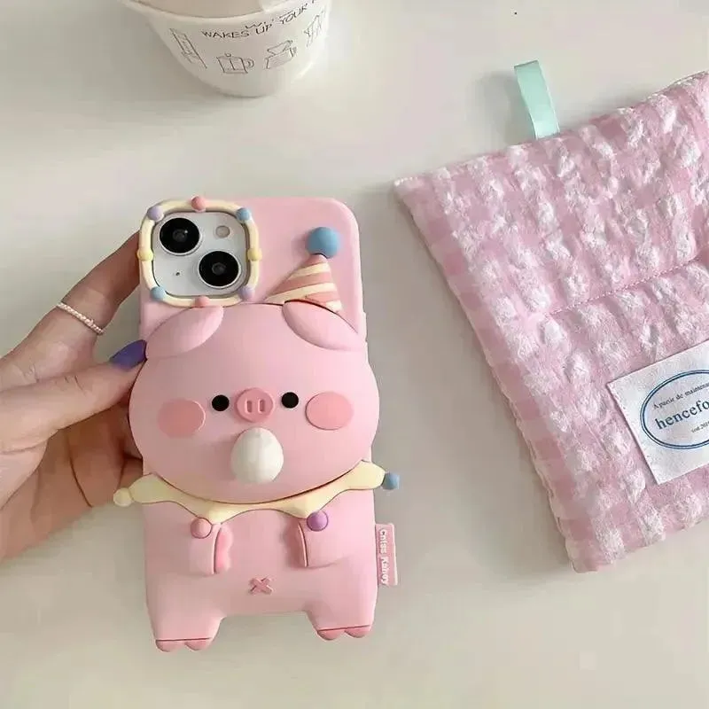 Cute Pig Bubble Silicon Phone Case (For iPhones)