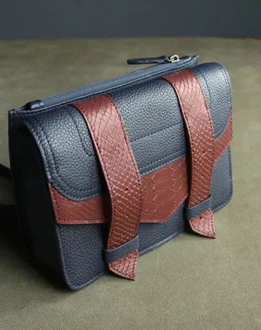 Cute Womens Gray&Green Leather Shoulder Purse Small Leather Shoulder Bag Crossbody Purse for Ladies