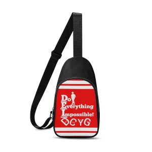 DEI ,DCYG White logo ,Stripes & Red Chest Bag
