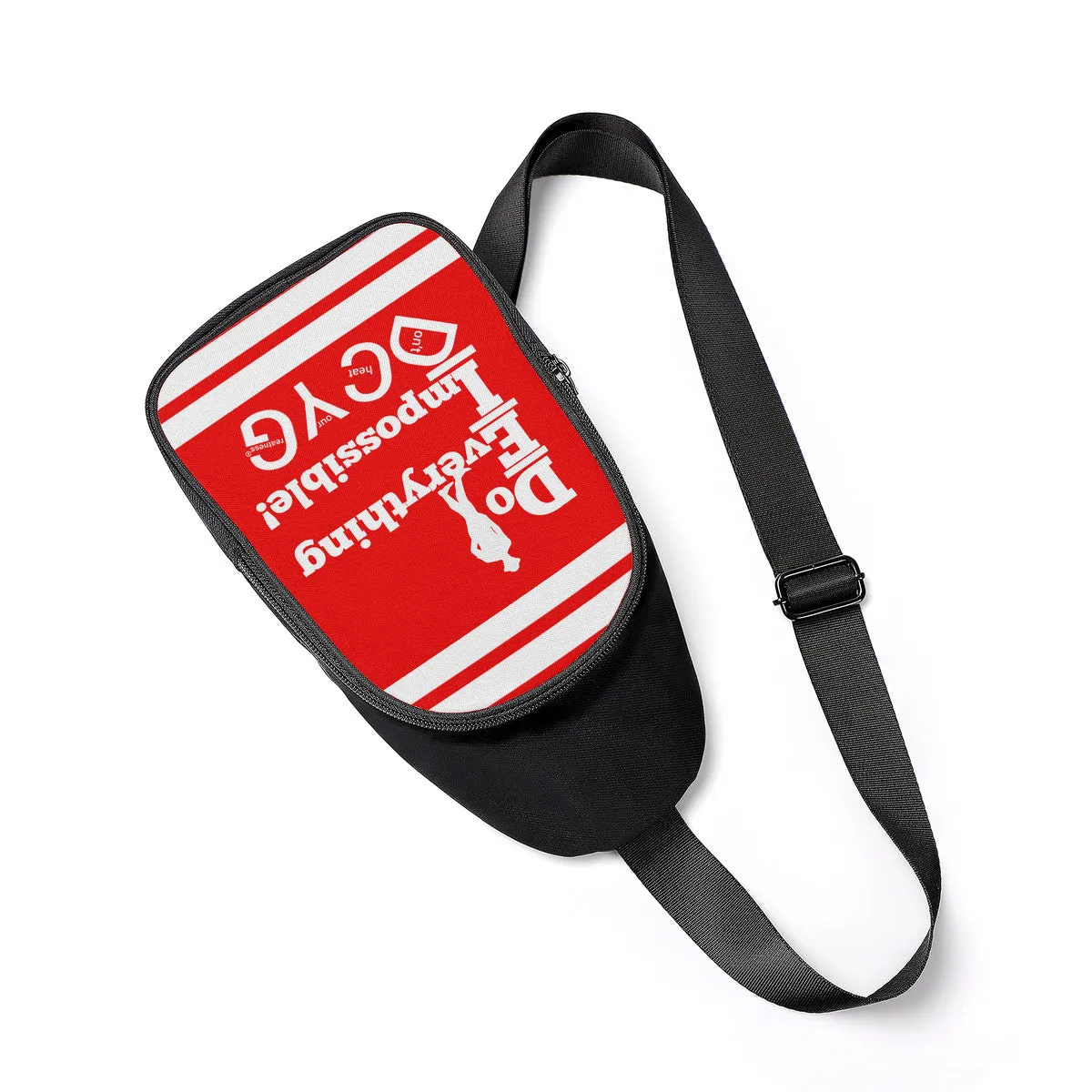 DEI ,DCYG White logo ,Stripes & Red Chest Bag