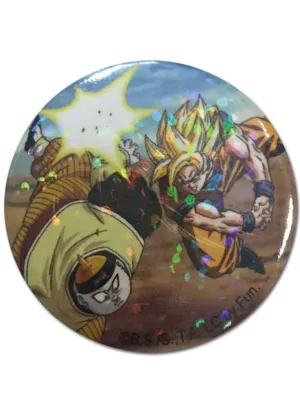Dragon Ball Z - Android 19 And Son Goku Glitter Button