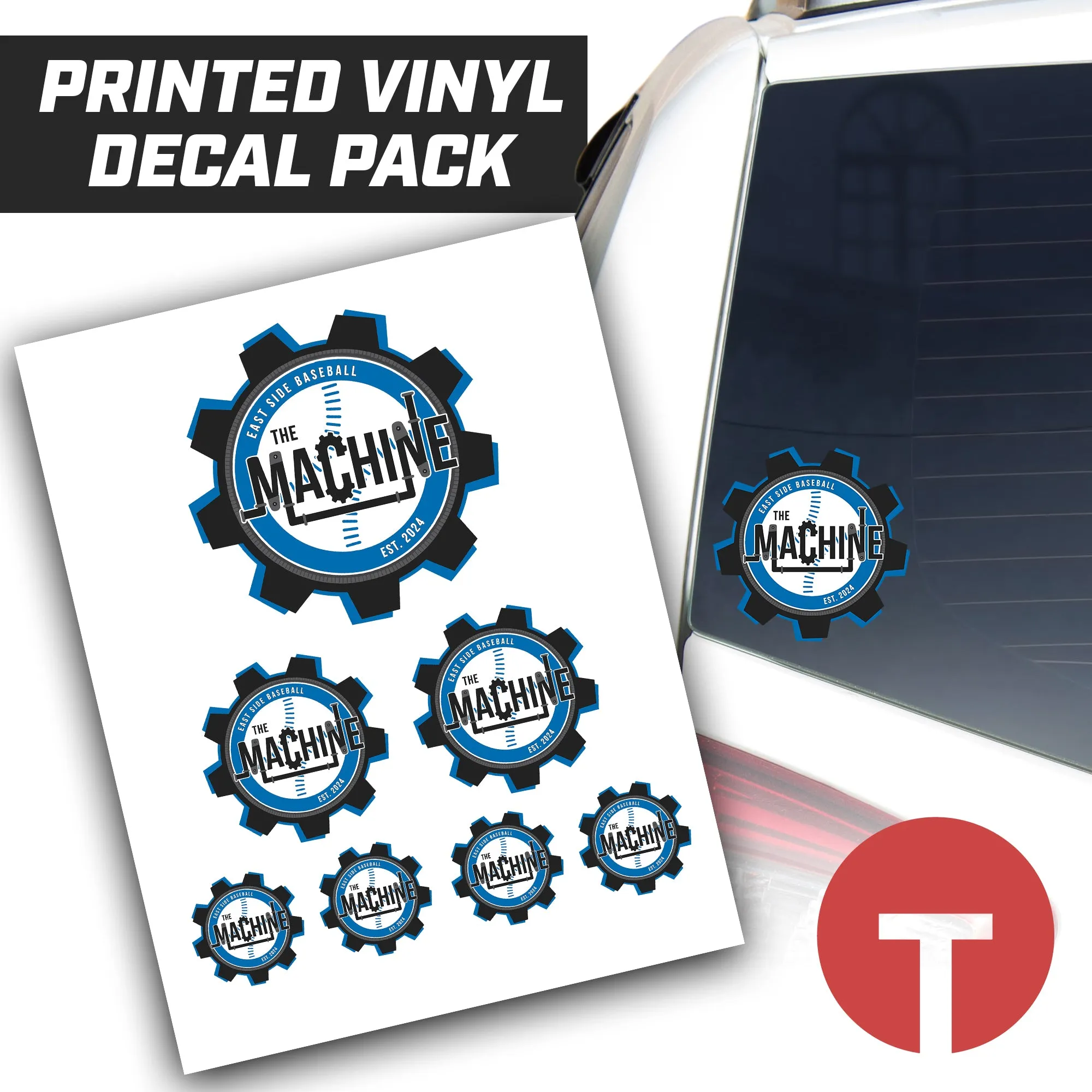 East Side Machine Baseball - Logo Vinyl Decal Pack