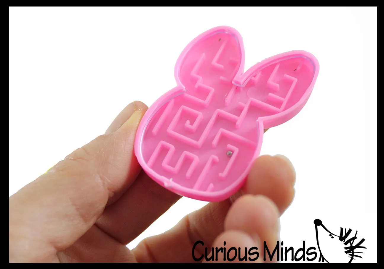 Easter Pill Maze Toys - Bunny and Egg Shaped - Easter Themed Small Toys - Easter Egg Filler Set - Small Toy Prize Assortment Egg Hunt