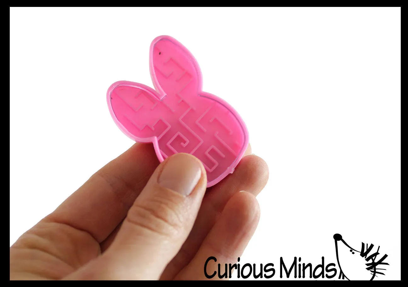Easter Pill Maze Toys - Bunny and Egg Shaped - Easter Themed Small Toys - Easter Egg Filler Set - Small Toy Prize Assortment Egg Hunt