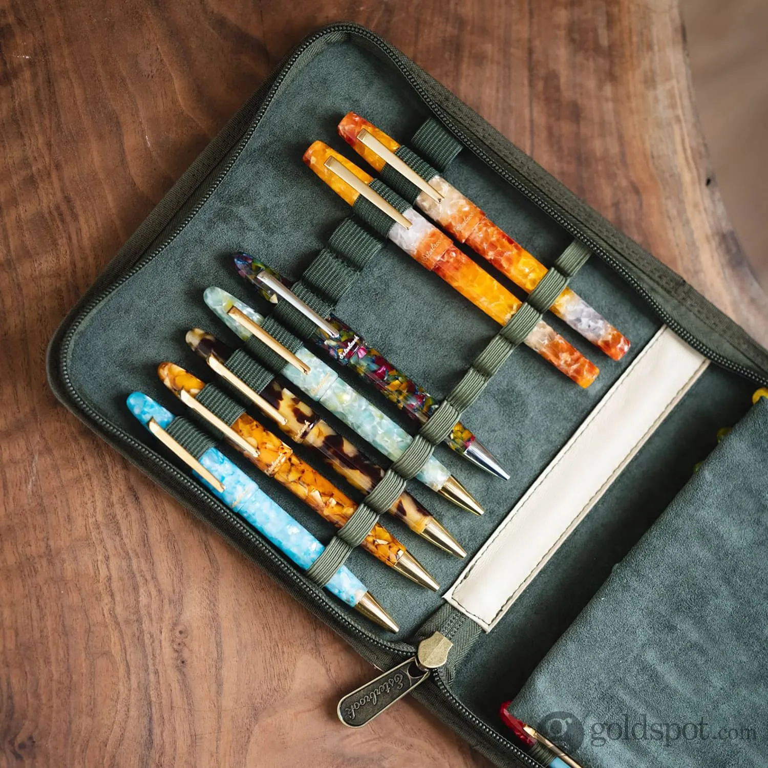 Esterbrook 20 Pen Zipper Case in Army Green