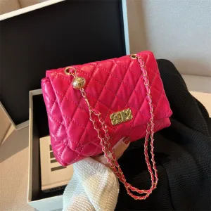 F7011 Large Capacity Rhombus Thread Bag Summer New Handbag Shoulder Messenger Bag for Women