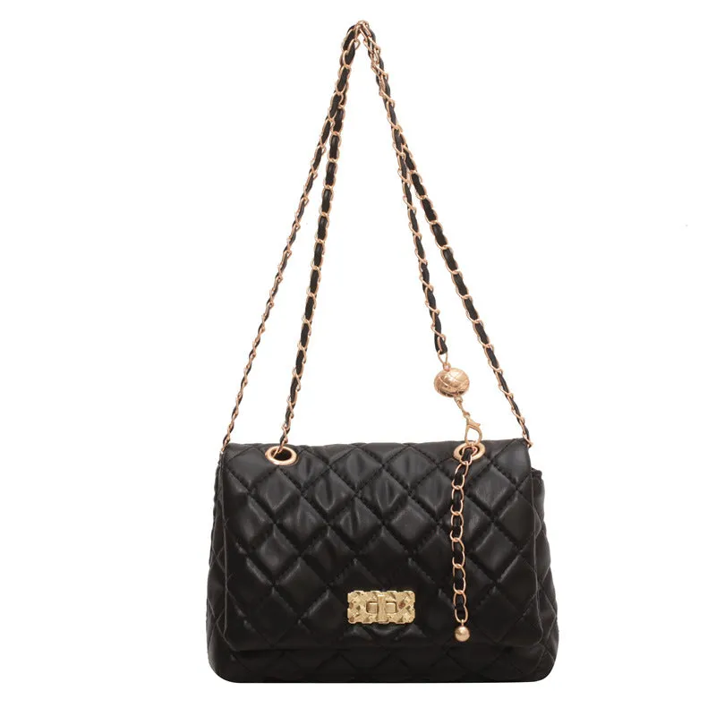 F7011 Large Capacity Rhombus Thread Bag Summer New Handbag Shoulder Messenger Bag for Women