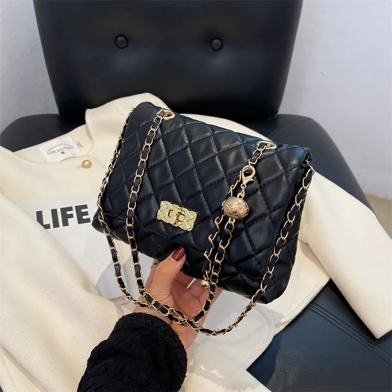 F7011 Large Capacity Rhombus Thread Bag Summer New Handbag Shoulder Messenger Bag for Women