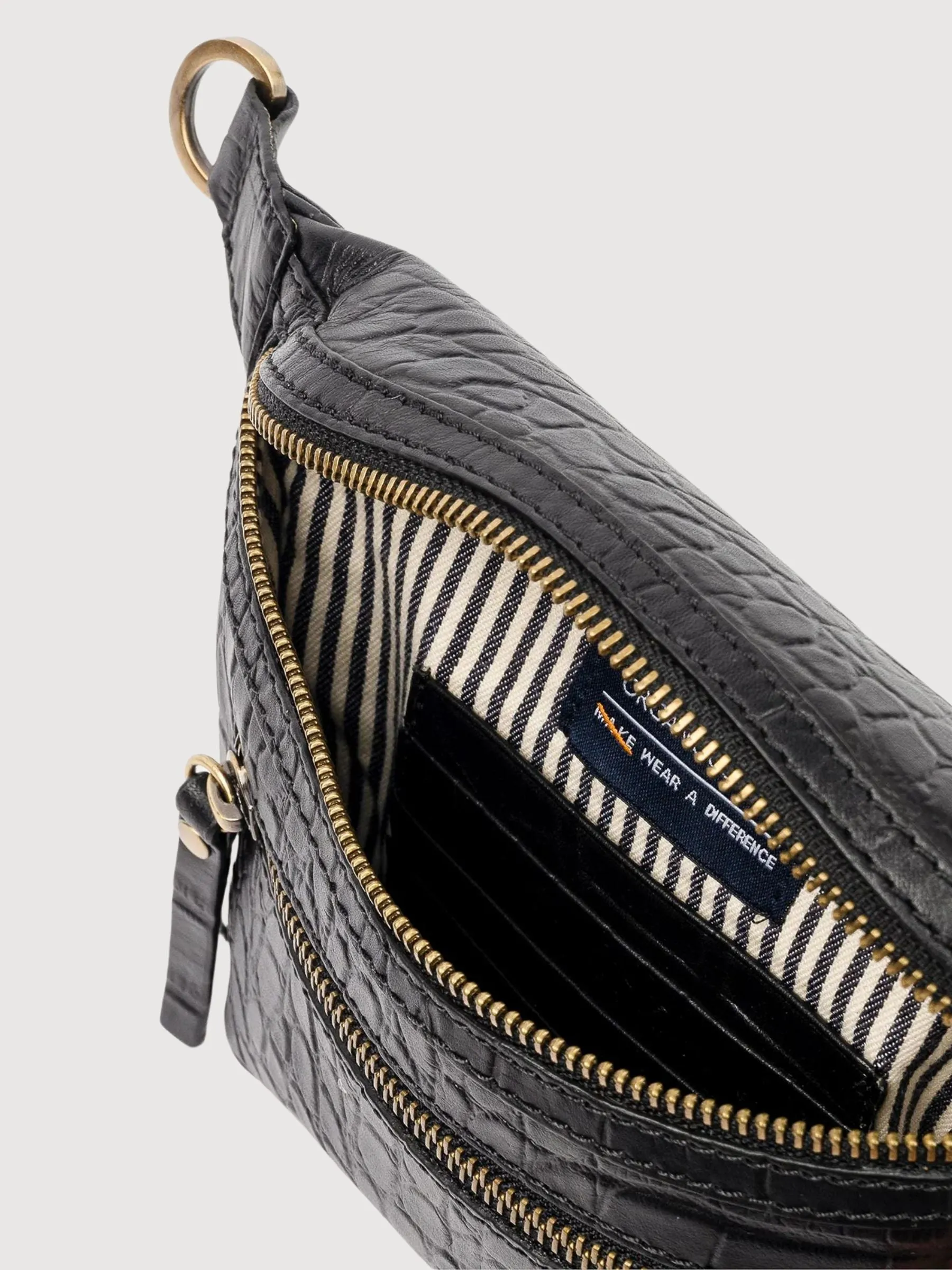 Fanny Pack Beck Black Croco | O My Bag