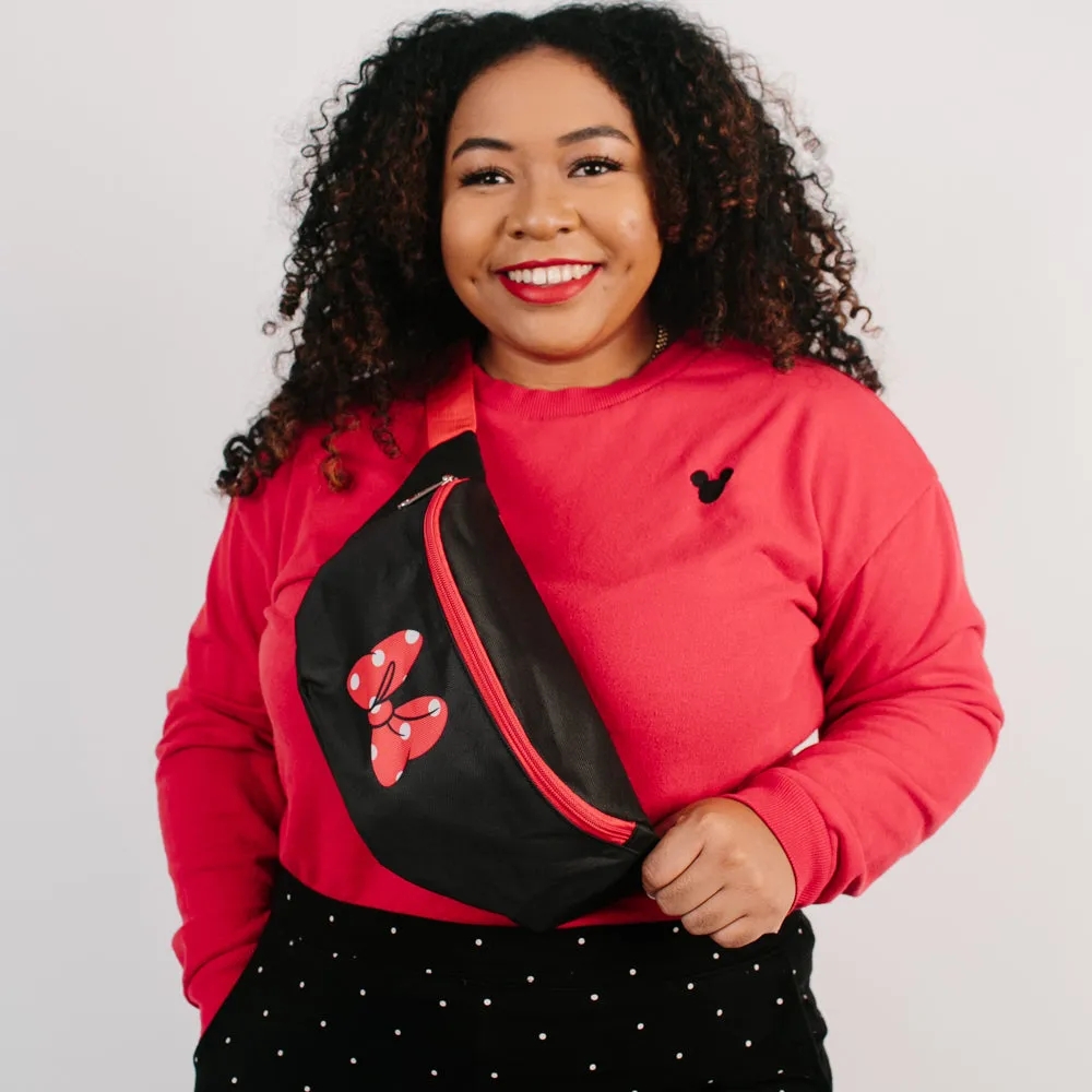 Fanny Pack - Minnie Mouse Polka Dot Bow Black Red White