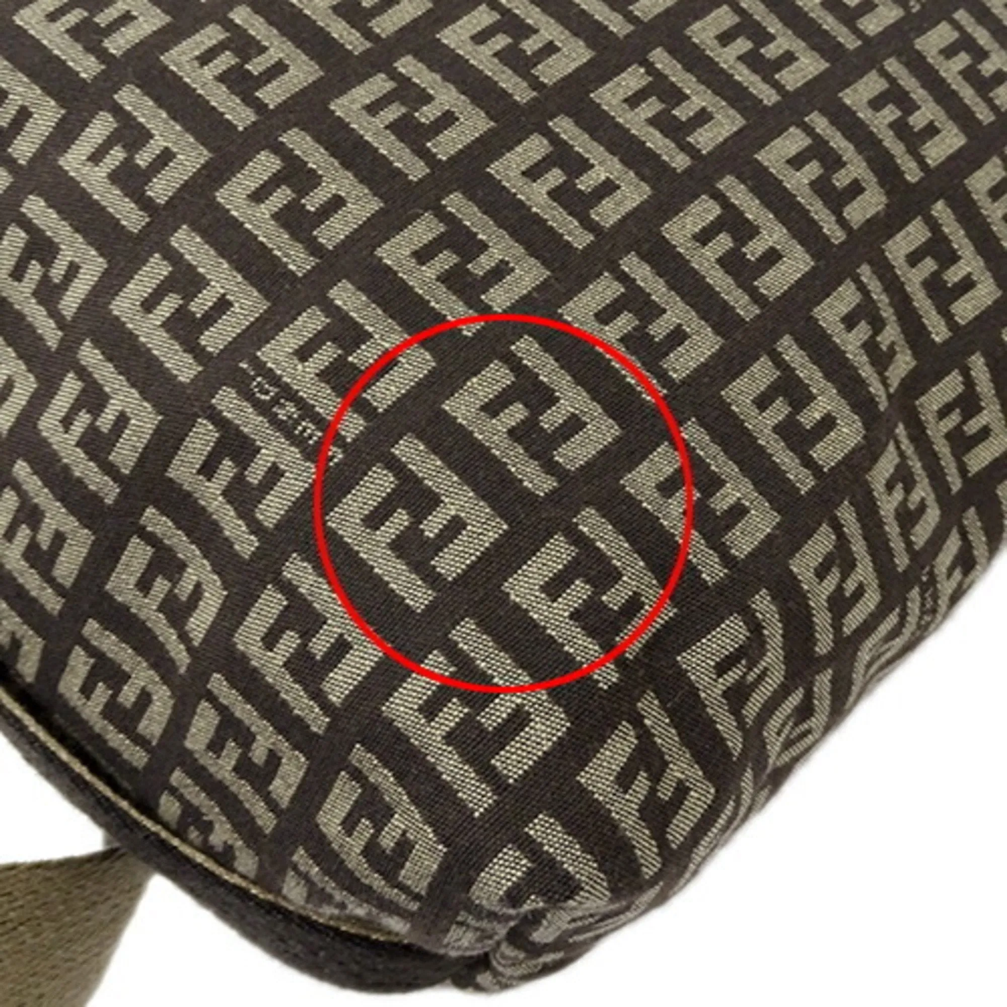 FENDI Bag Women's Shoulder Zucchino Canvas Brown 8BR317