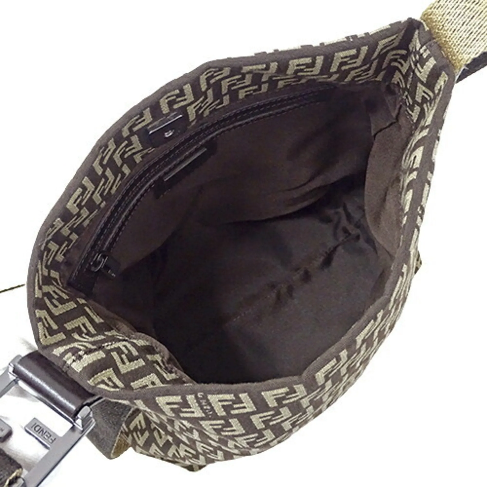 FENDI Bag Women's Shoulder Zucchino Canvas Brown 8BR317