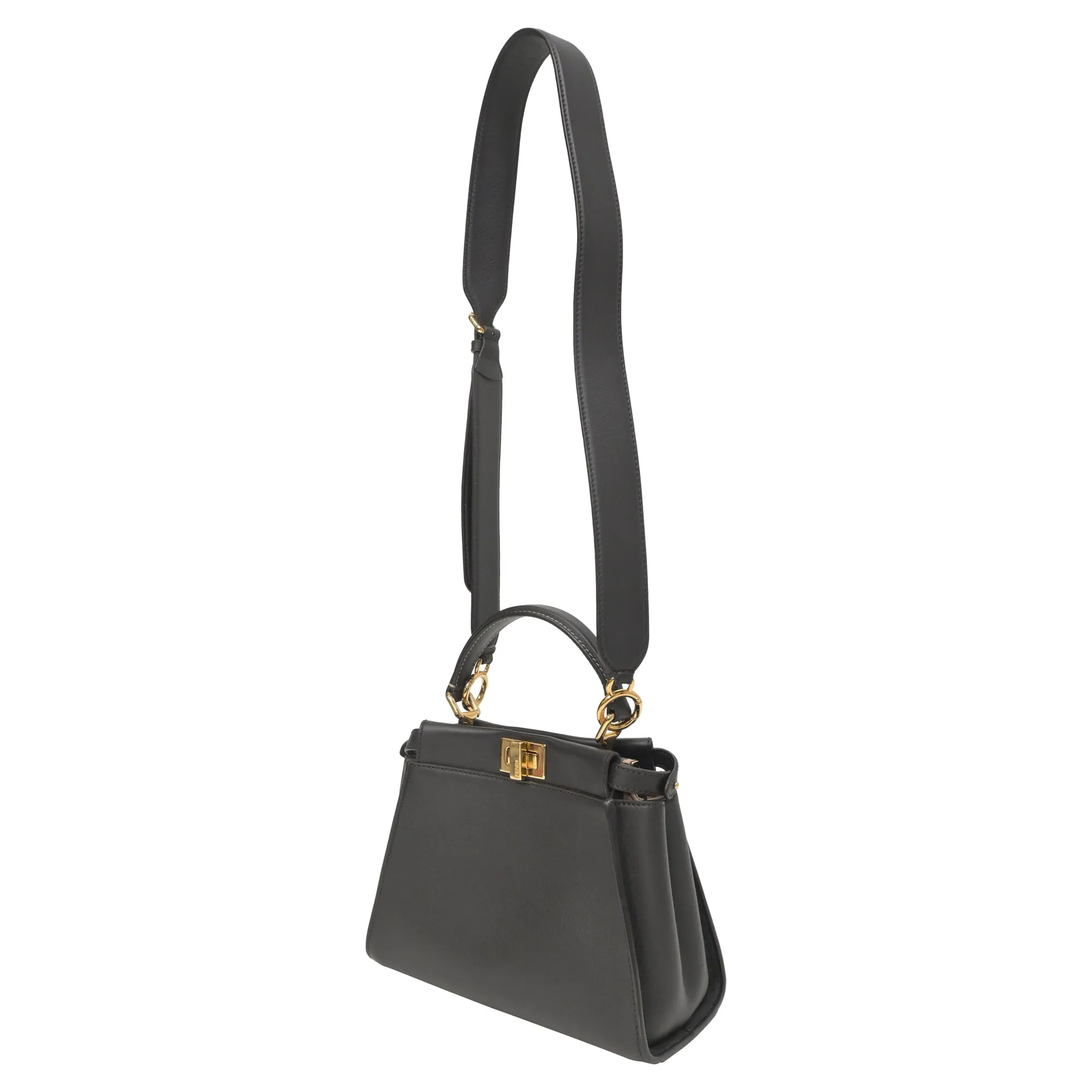Fendi Peekaboo Mini Bag in Black Leather