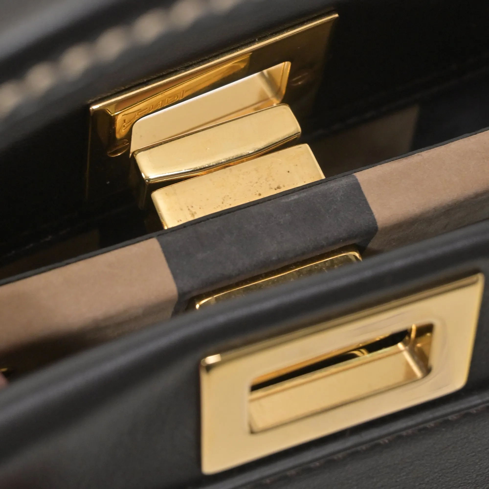 Fendi Peekaboo Mini Bag in Black Leather