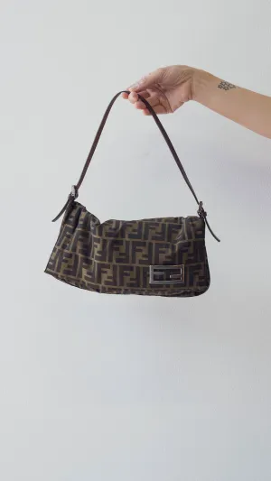 FENDI Zucca Canvas Shoulder Bag Brown Black - AWL2685