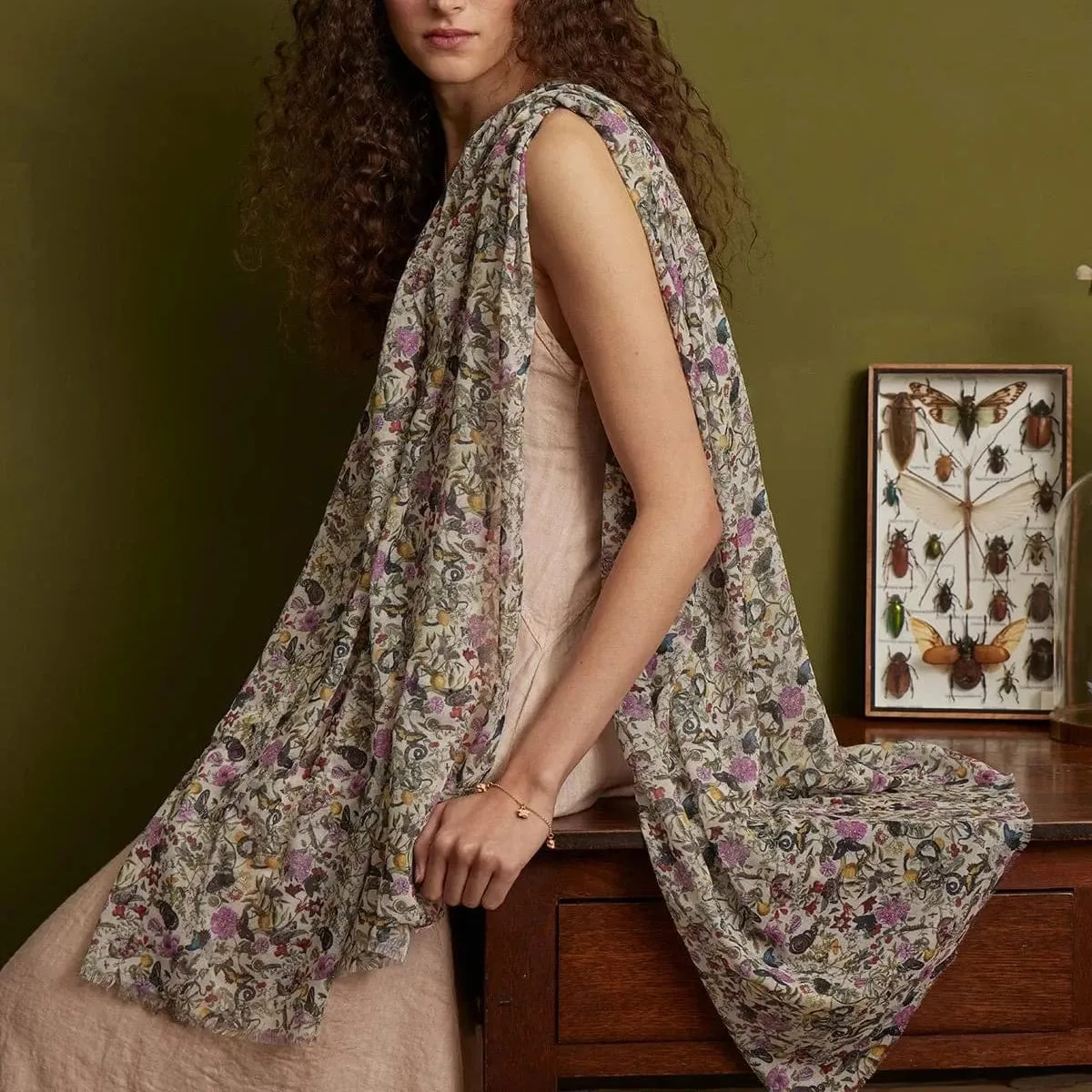 Floral Engraving Lightweight Scarf