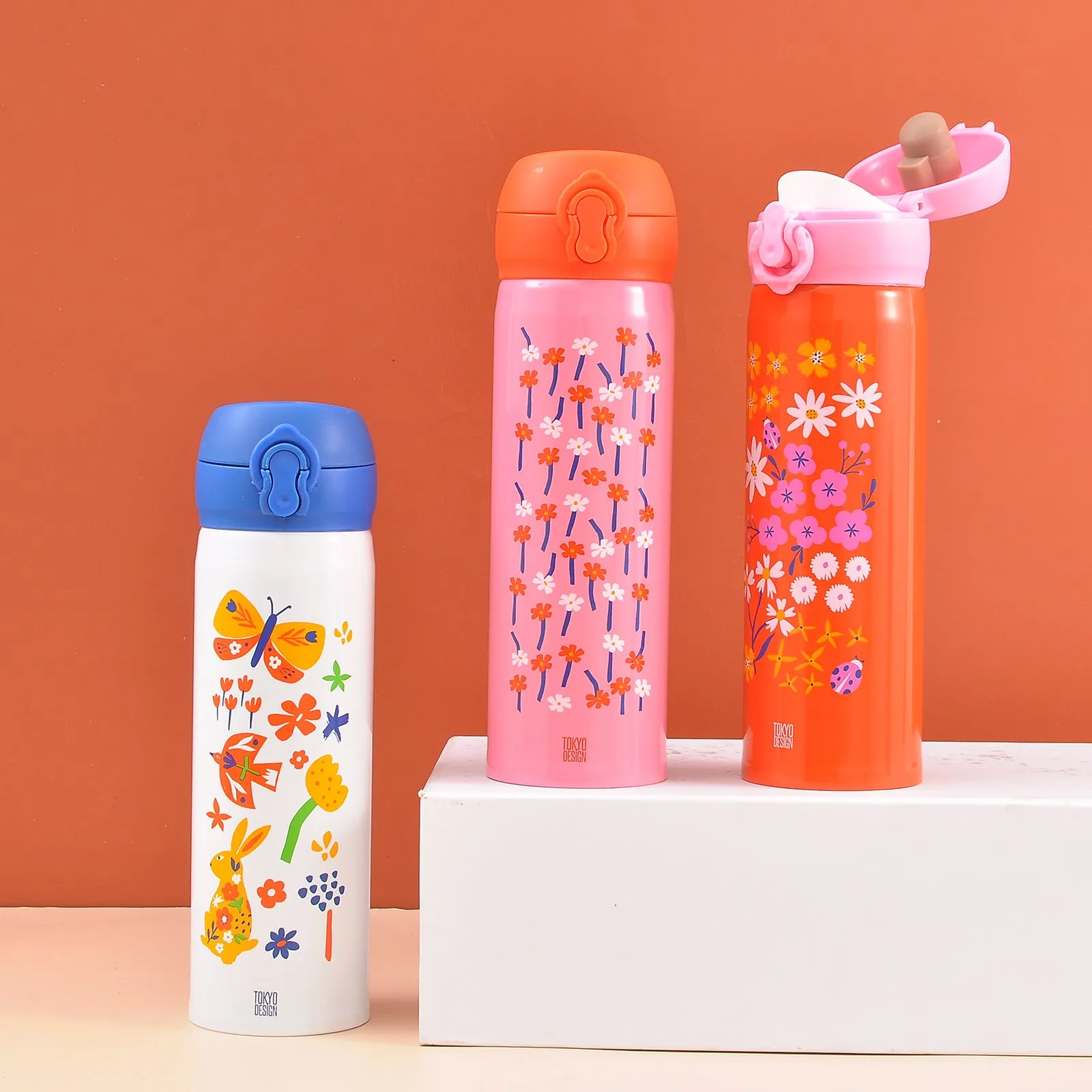 Floral Flower Stainless Steel Water Bottle(500mL)