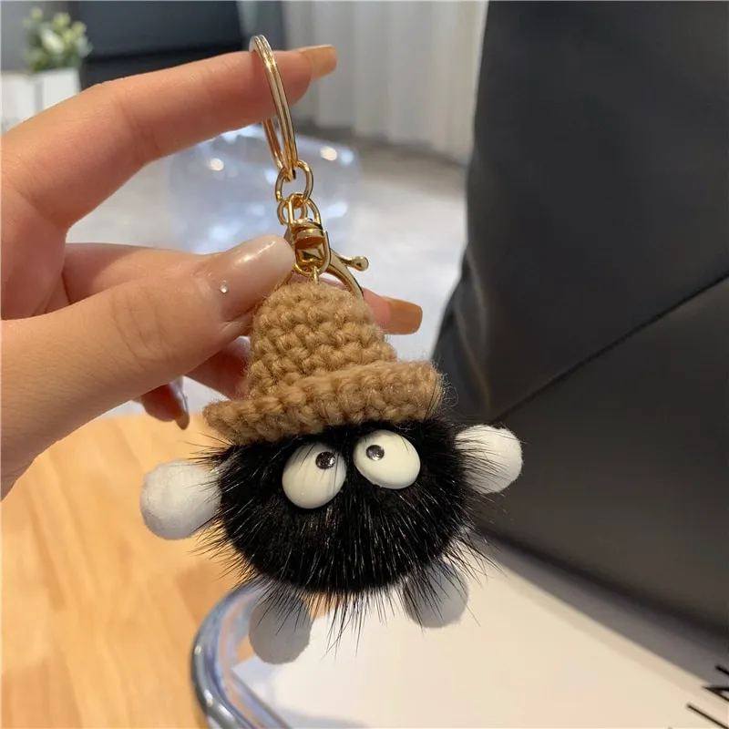 Fuzzy Elfin Ball Bag Keychain