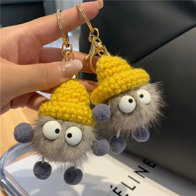 Fuzzy Elfin Ball Bag Keychain