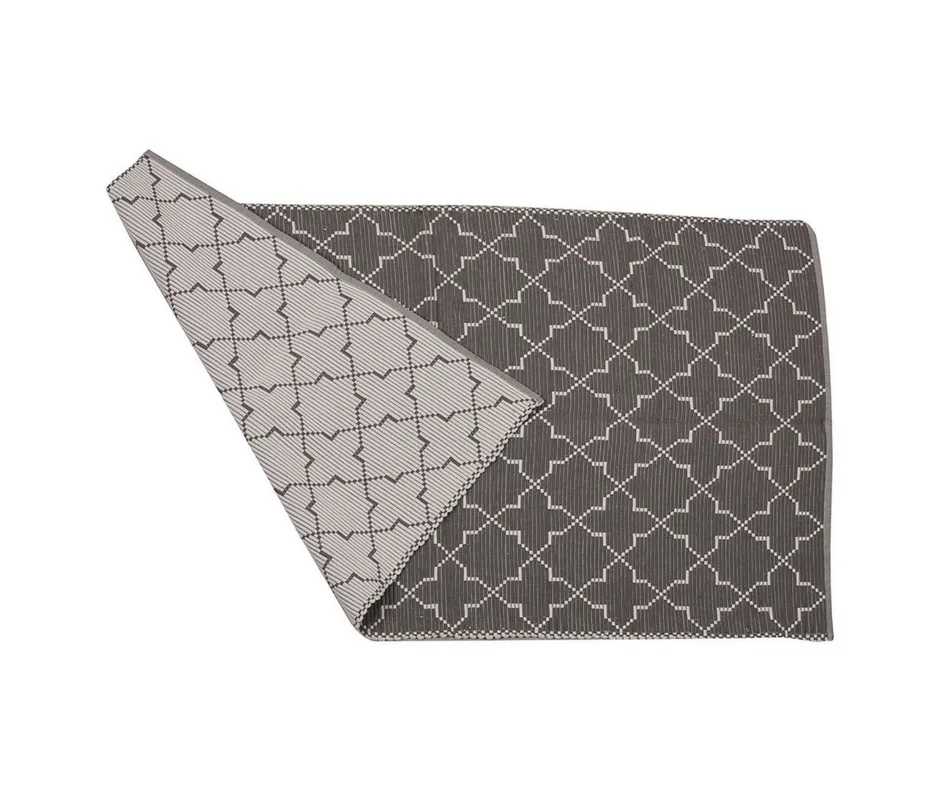 Geometric Print Grey Floor Runner