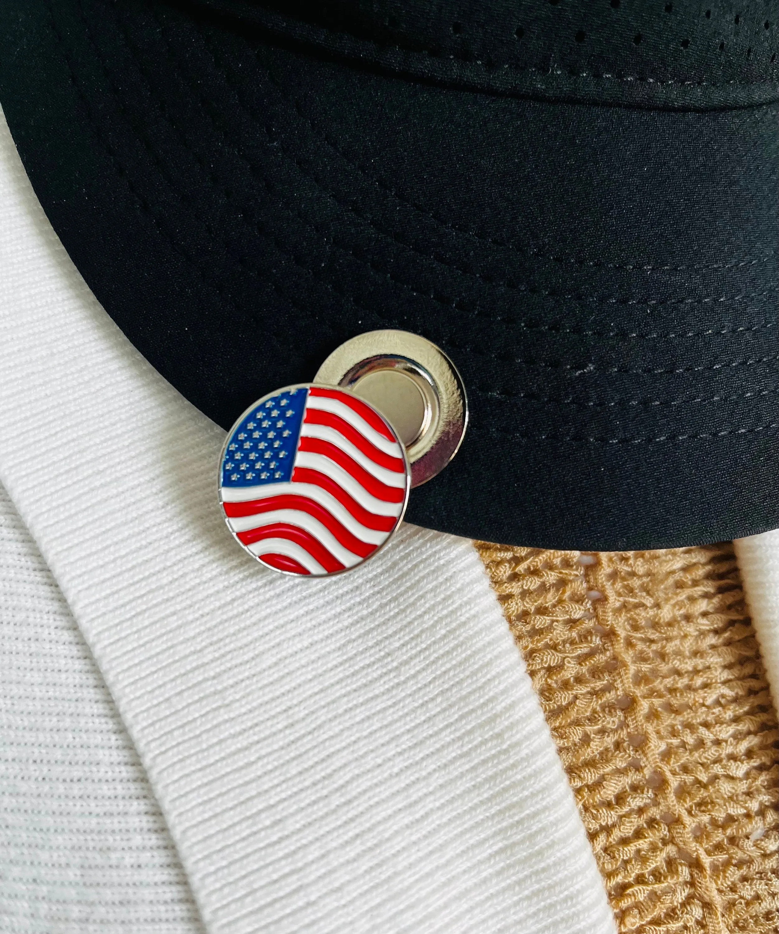 Golf Markers USA Flag Golf Ball Marker With Magnetic Clip Hat Clips Training Golf Ballmarker Gift for Him Golf Gift for Her by Fabulici