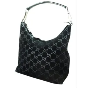 Gucci Gg Supreme Shoulder Tom Ford Guccissima Embossed Style Black Suede Leather And Hobo Bag