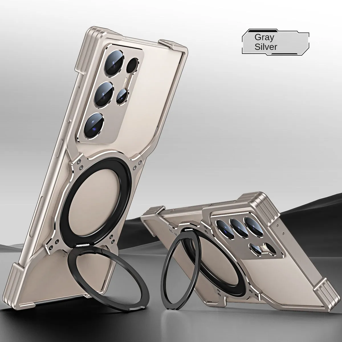 Heat Dissipation Metal Phone Case With 360 ° Rotating Bracket For Samsung S24